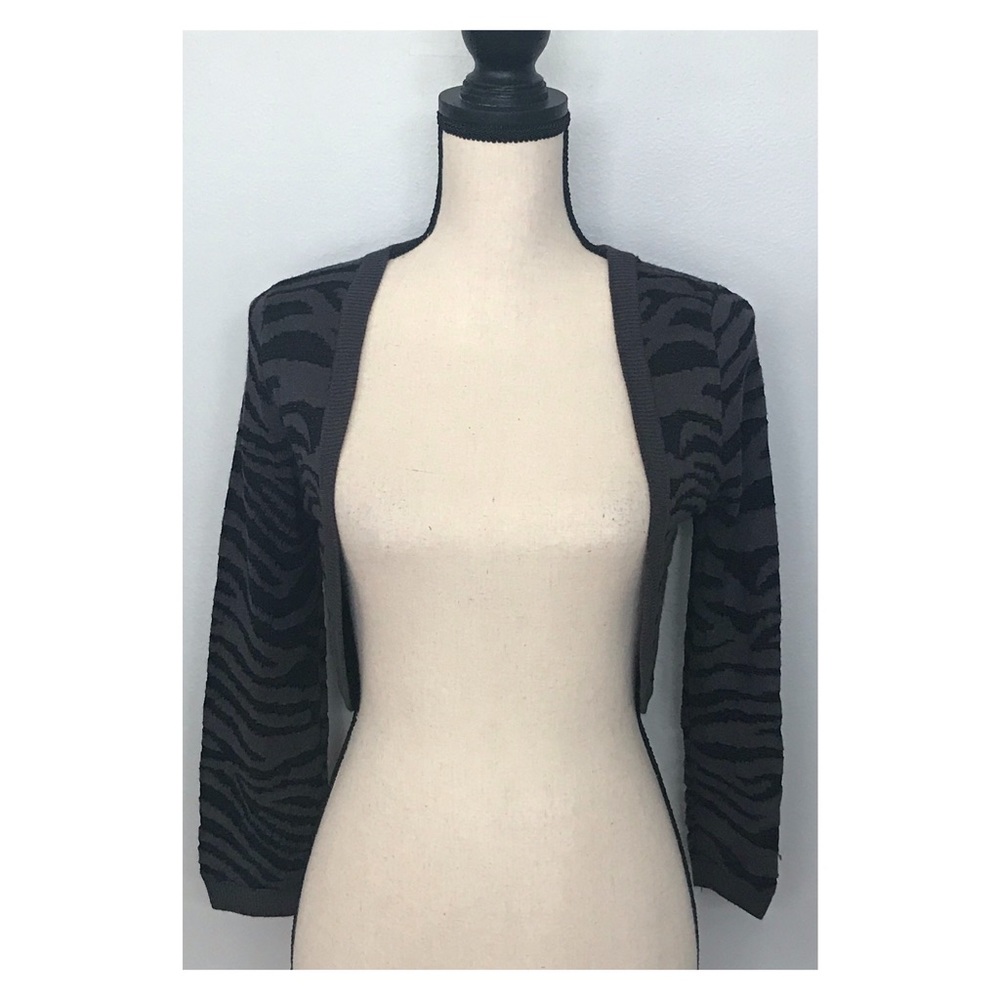 Express Zebra Print Crop Cardigan